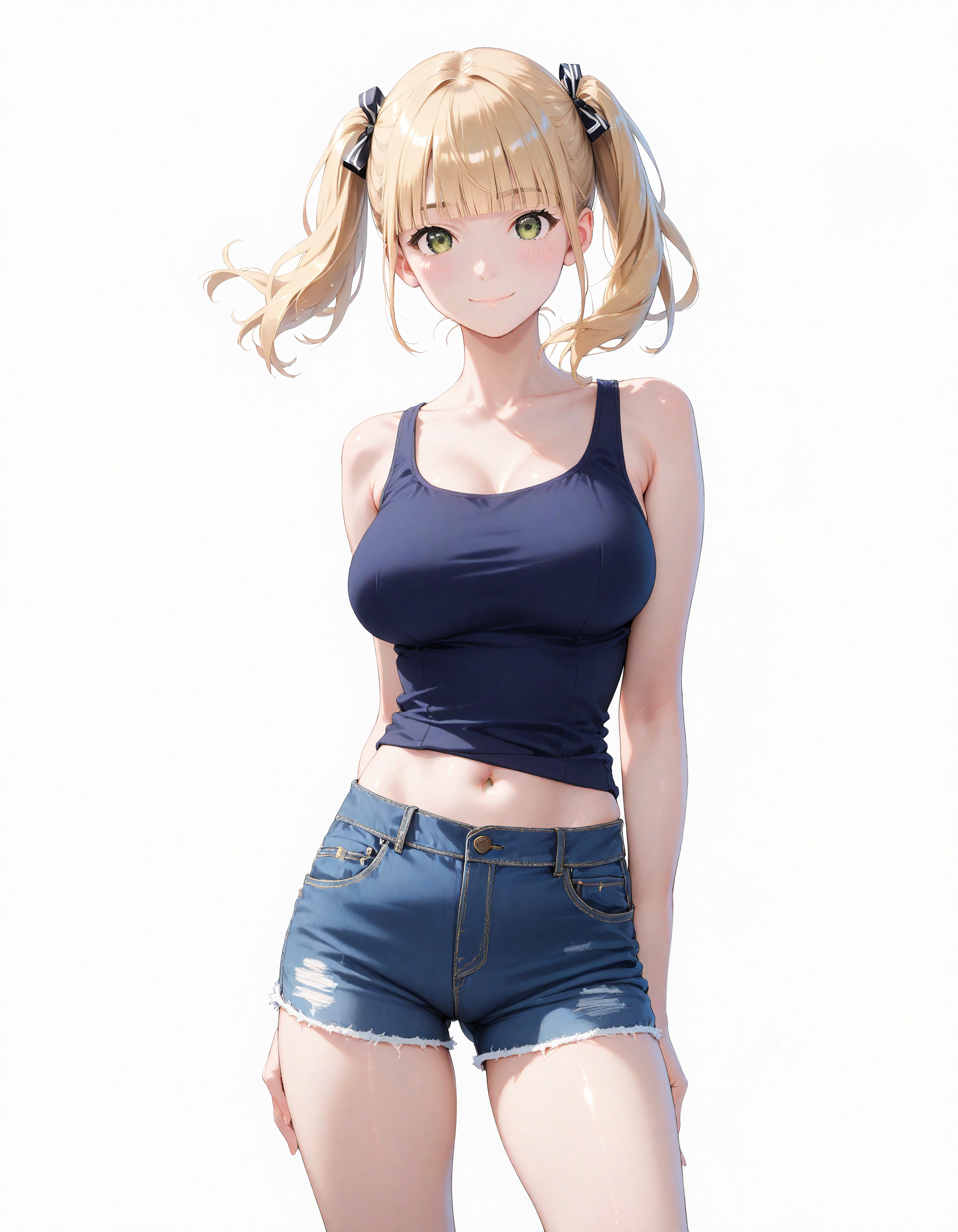 金髪ツインテ タンクトップ2 | の人気AIイラスト・グラビア