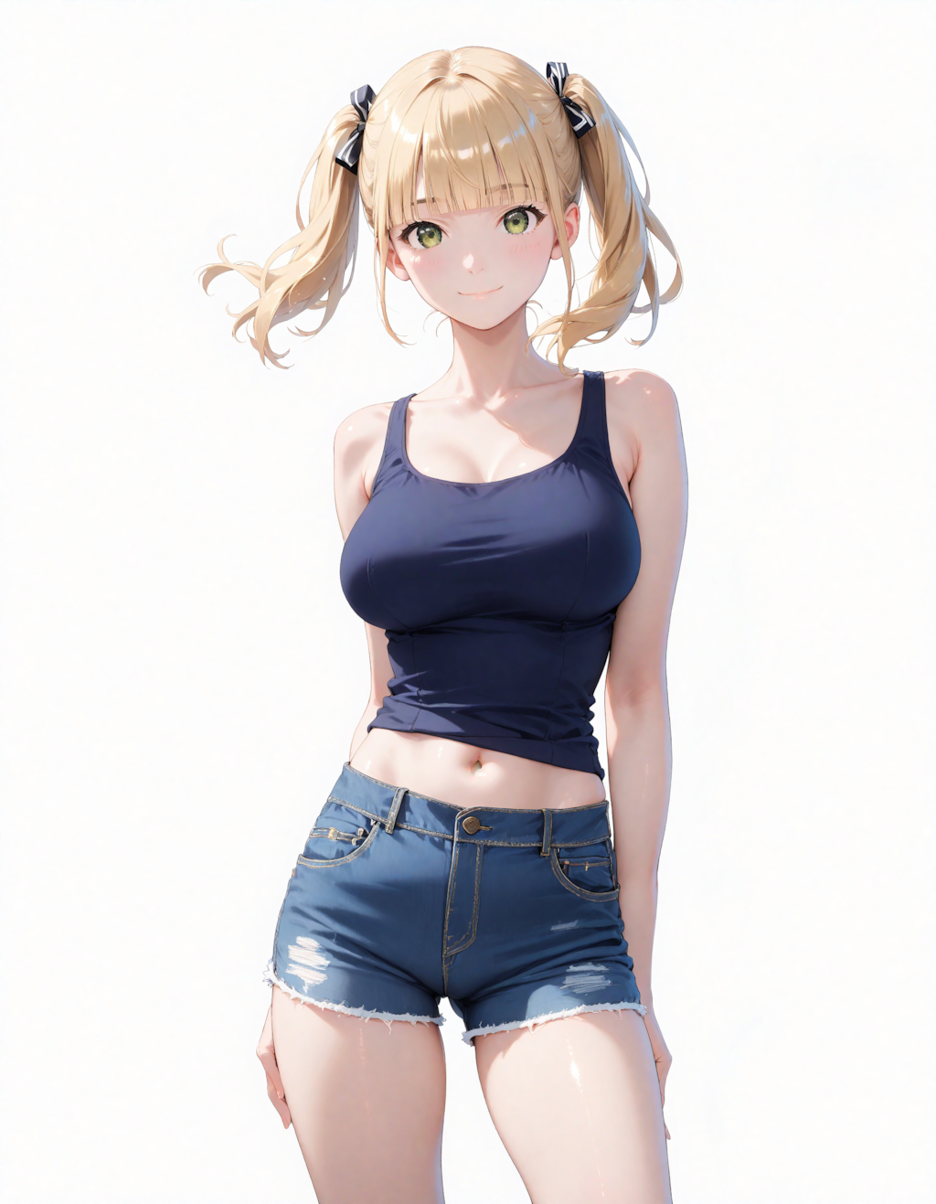 金髪ツインテ タンクトップ2