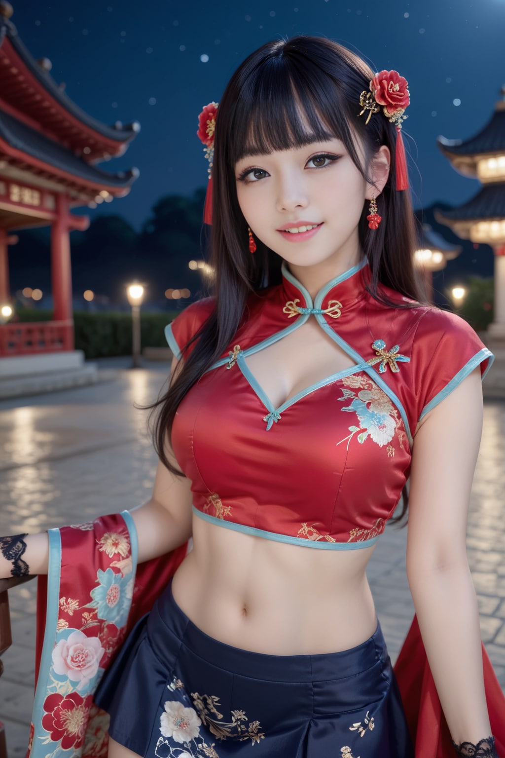 赤のチャイナドレス