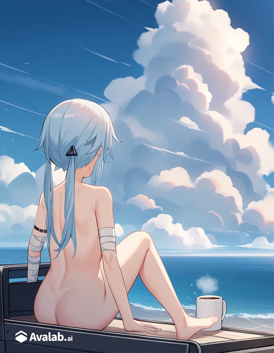 海を眺めるシャーロちゃん