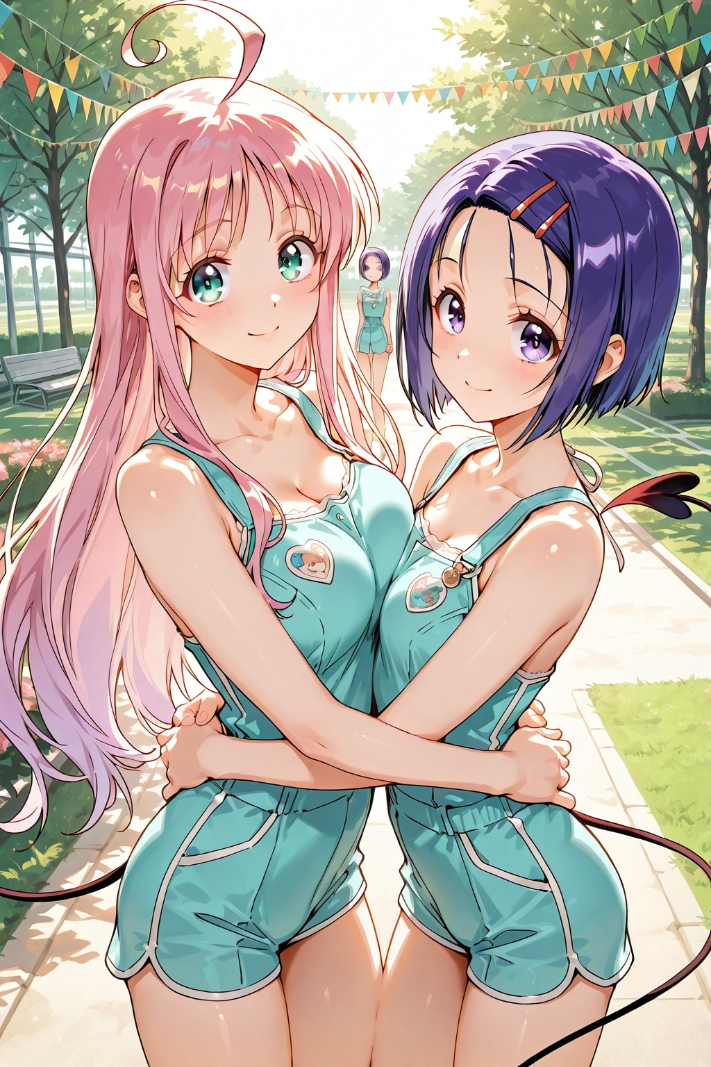 【BONSAI】でピンク髪の宇宙人と青い髪の女の子