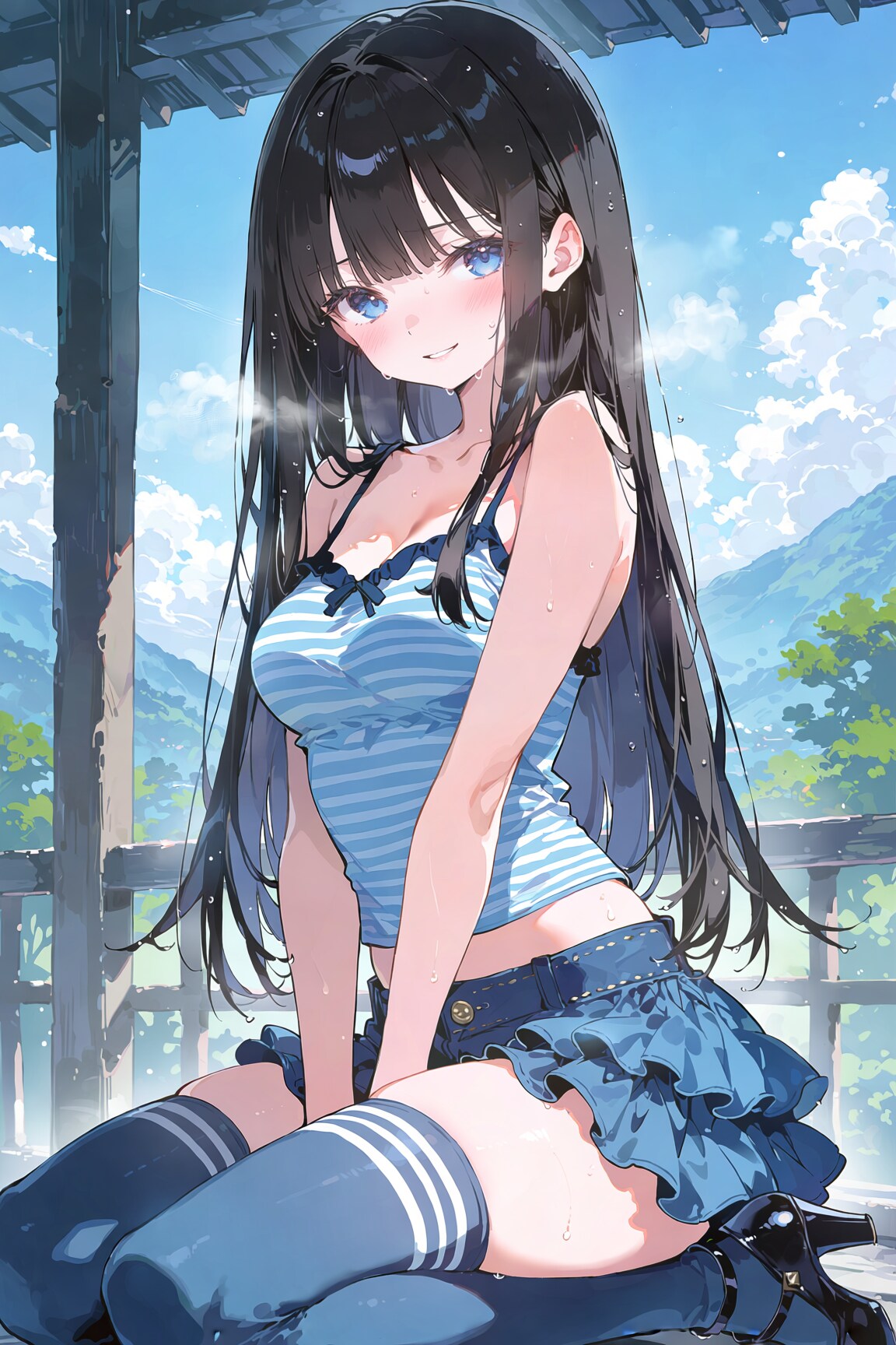 濡れたストライプと熱気