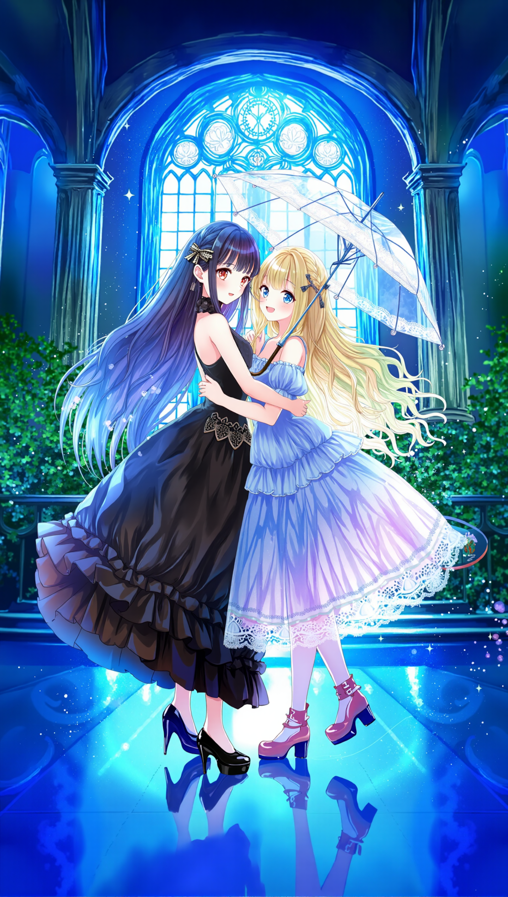 百合女子 抱き合う二人