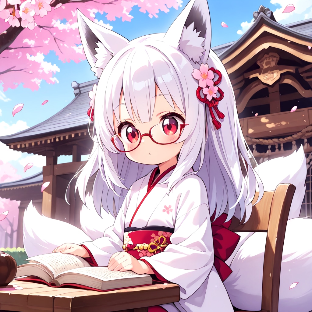 春の陽気の下で読書をせれる御神体様