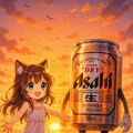 夕日輝く海と小さな女の子 3枚目