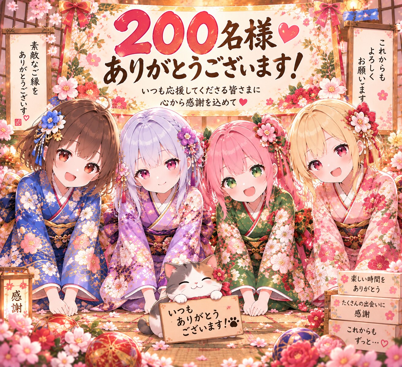 200のご縁に、ありがとう！ | の人気AIイラスト・グラビア