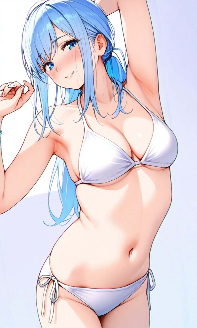 白ビキニで　ポージング