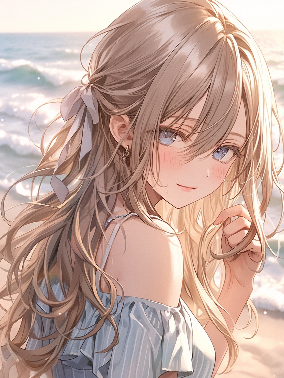 海辺の女の子 Girl on the beach | の人気AIイラスト・グラビア