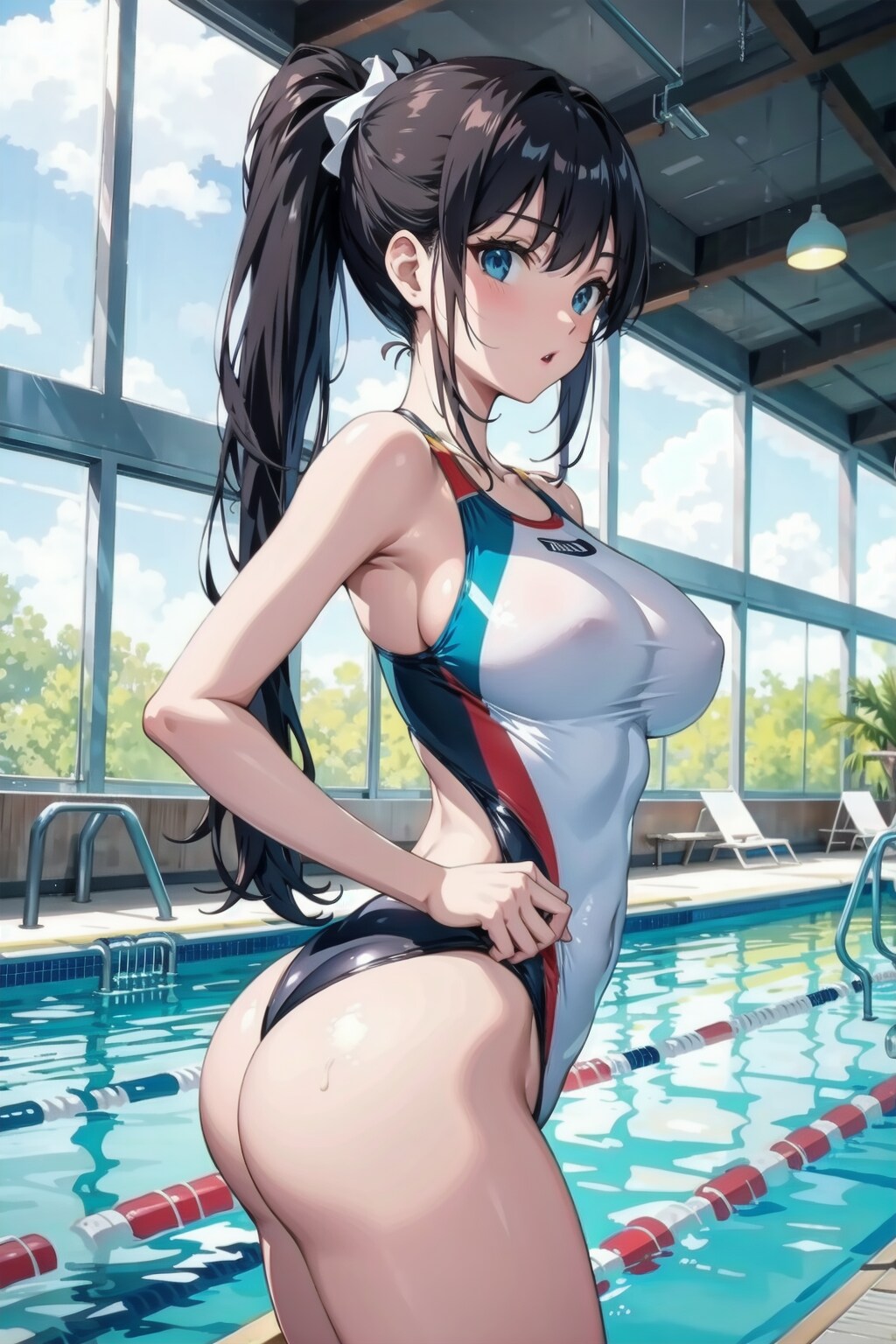 ポニーテール競泳水着