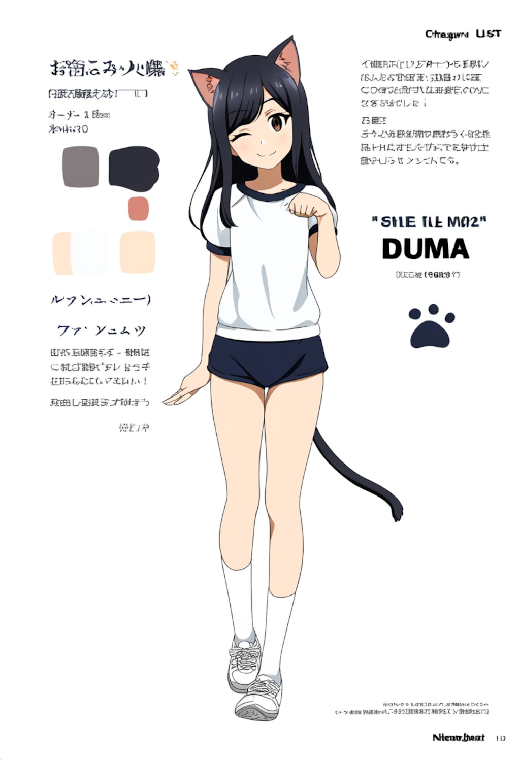 猫少女　設定画　カタログイラスト風