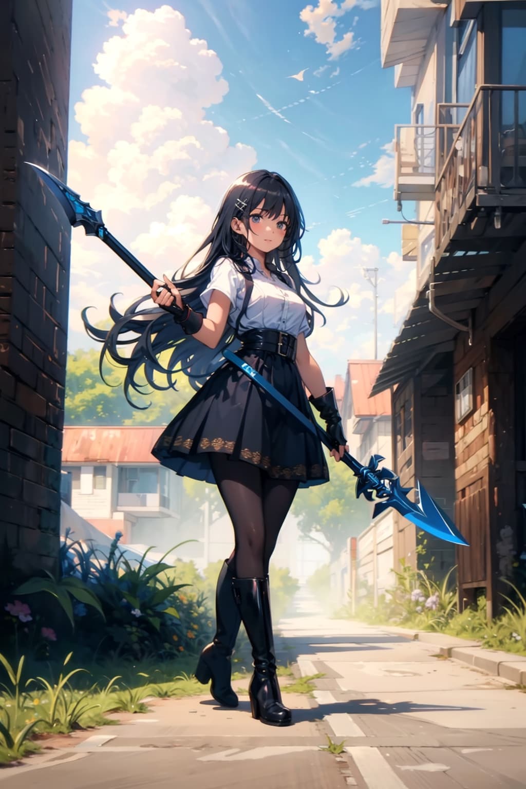 街を守る槍使いの女の子