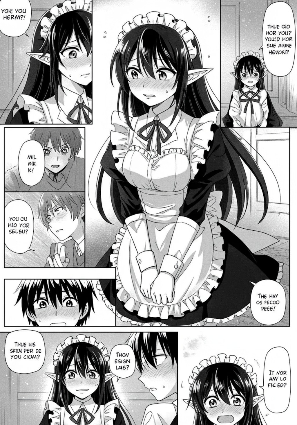 テレテレ愛の告白♪エルフメイドさんをテーマにDalleとImageFXに漫画を描いてもらいました♪