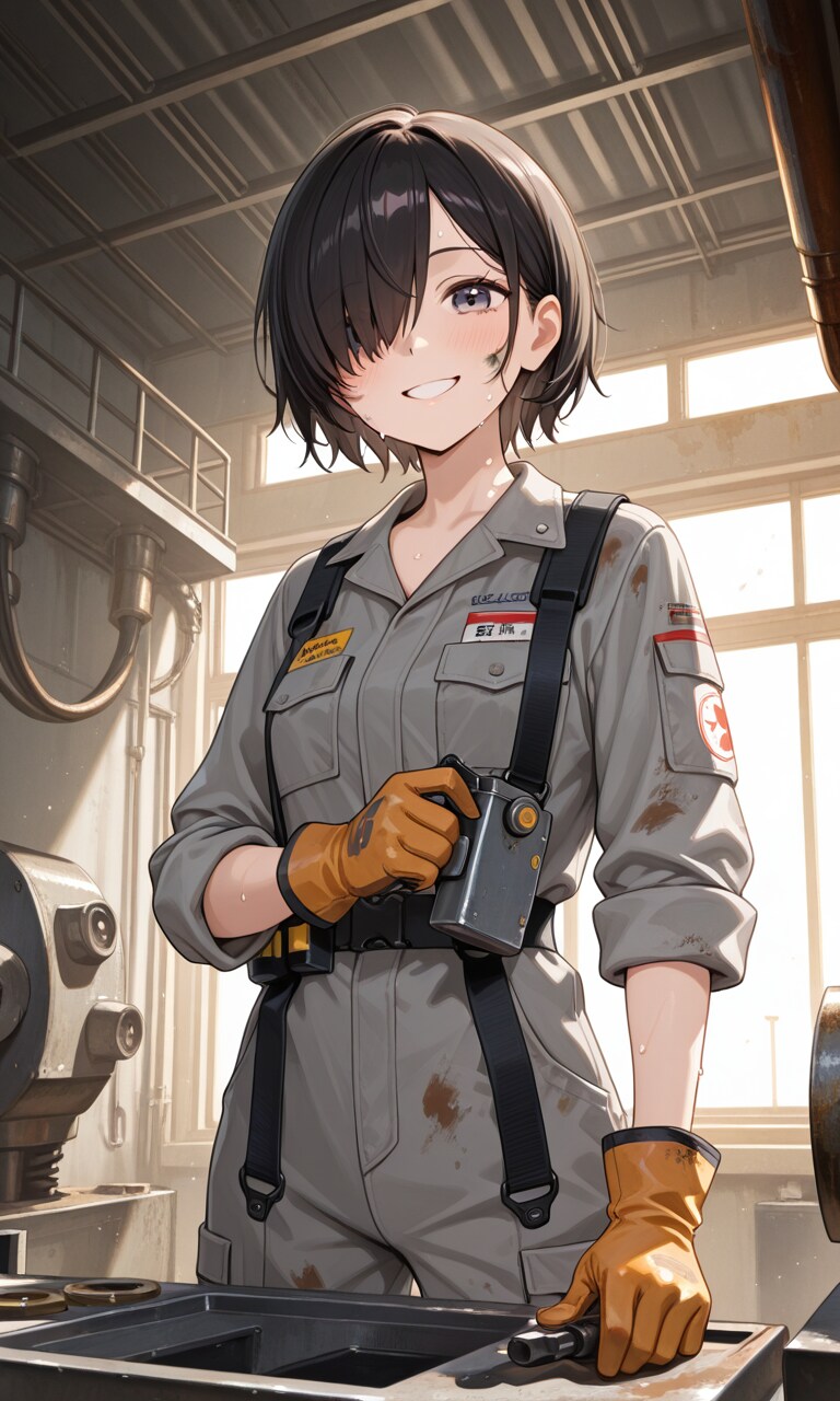 現場系メカクレ女子