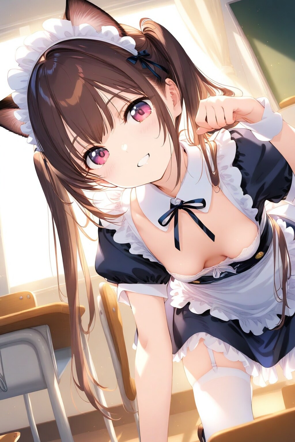 【青春】クラスの綺麗系JCがメイドコス披露！この日…俺達のオカズは確定した！