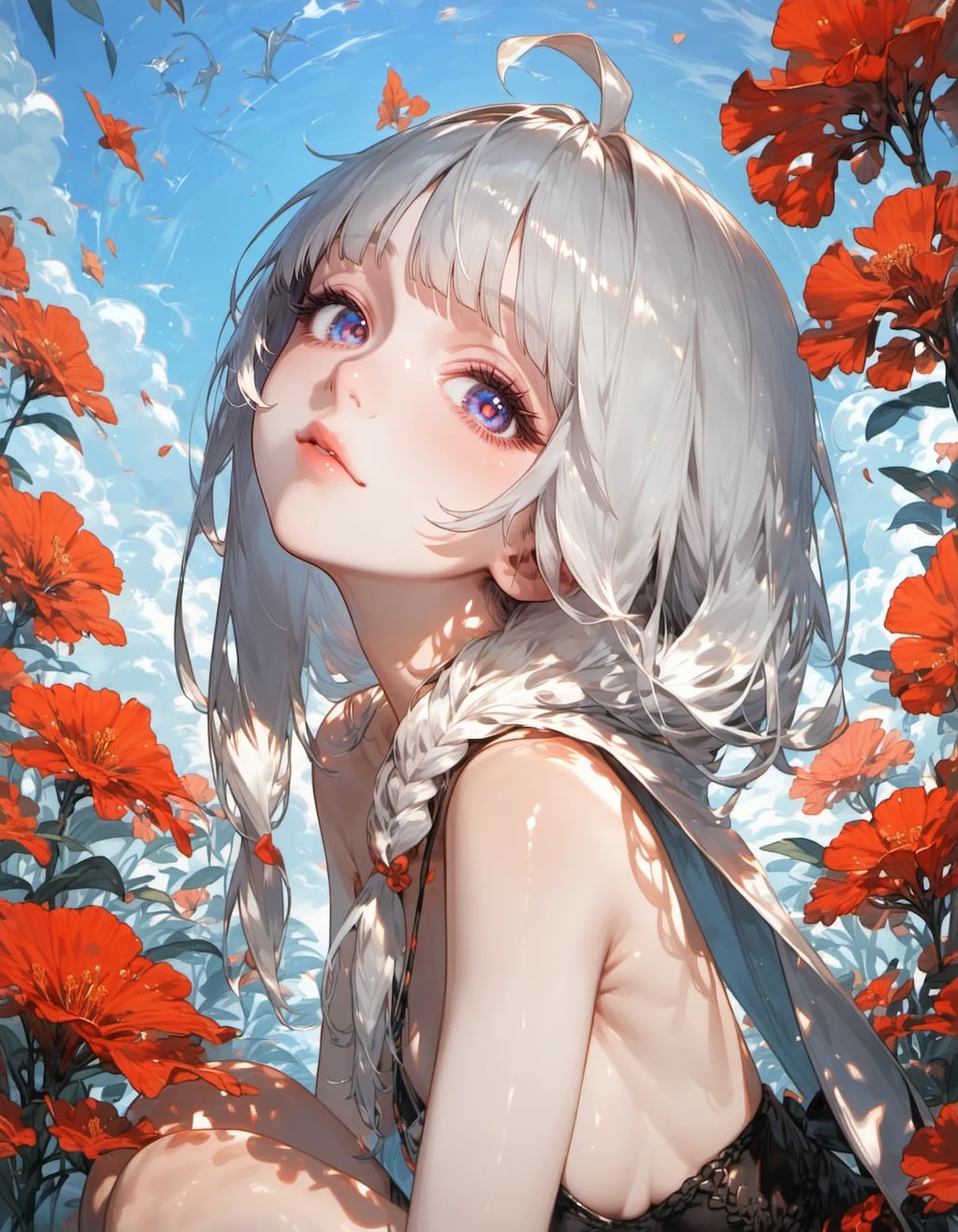 Scarlet Flowers, Pale Summer