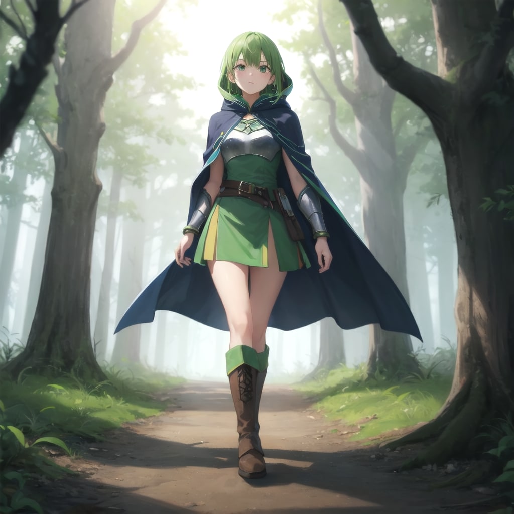 森の中を歩く勇者