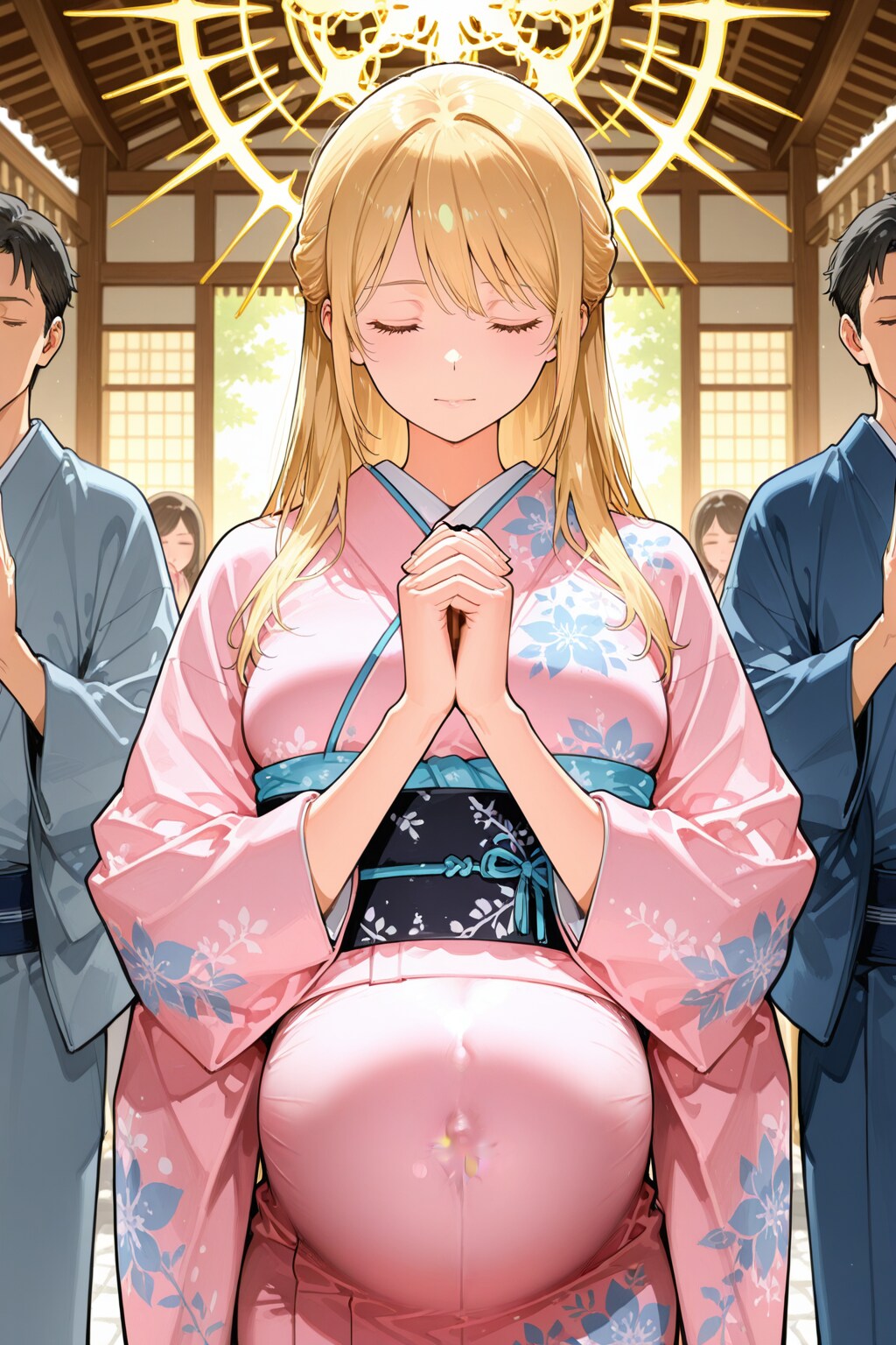 金髪の妊婦さん