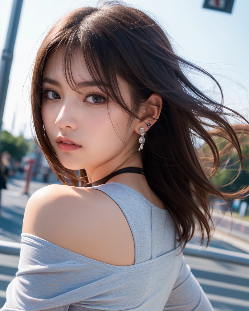 振り向き | の人気AIイラスト・グラビア