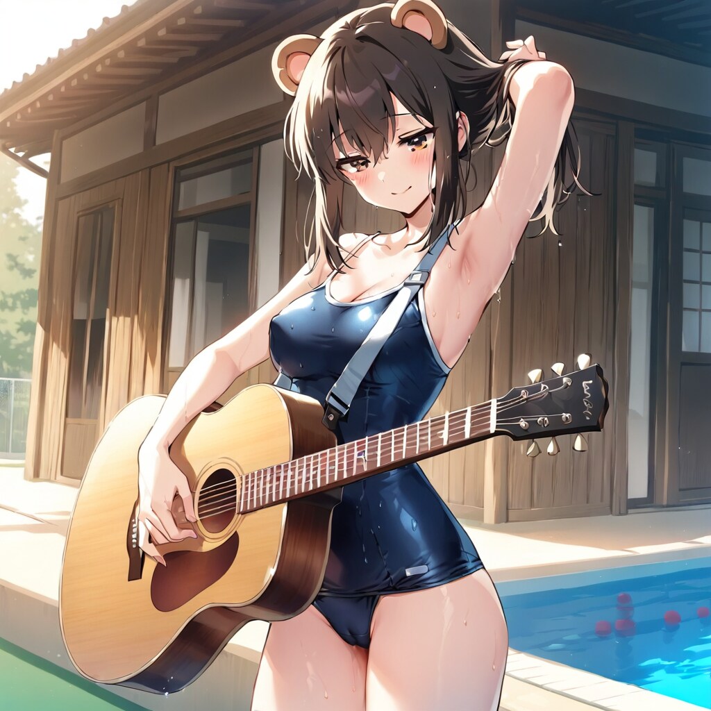スク水狸耳さんギター