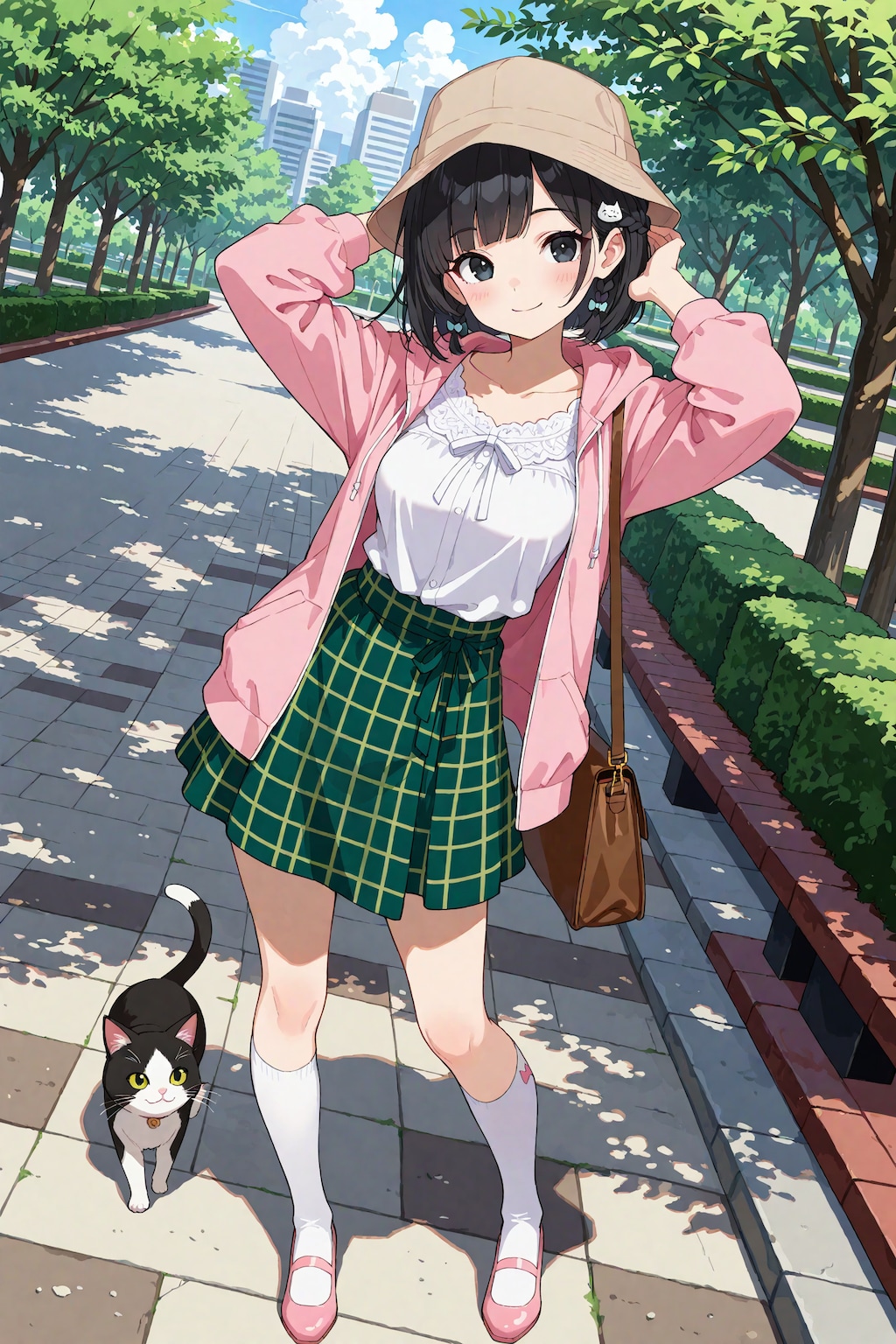 春のガーリーコーデの凜猫ちゃん