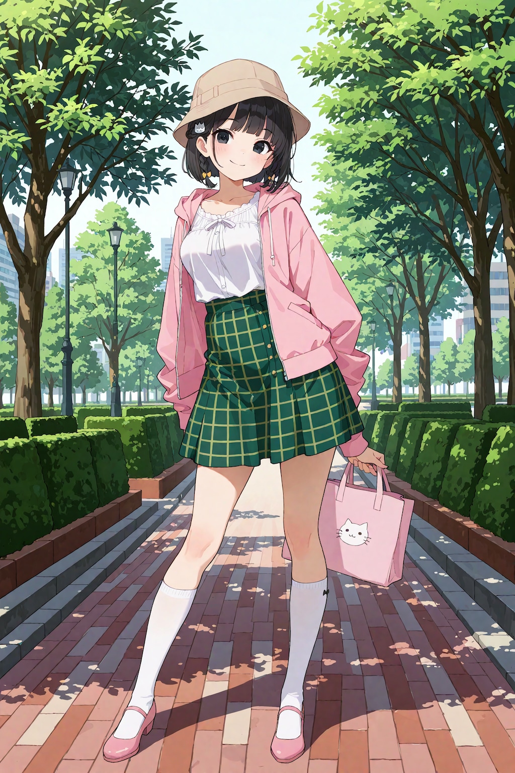 春のガーリーコーデの凜猫ちゃん