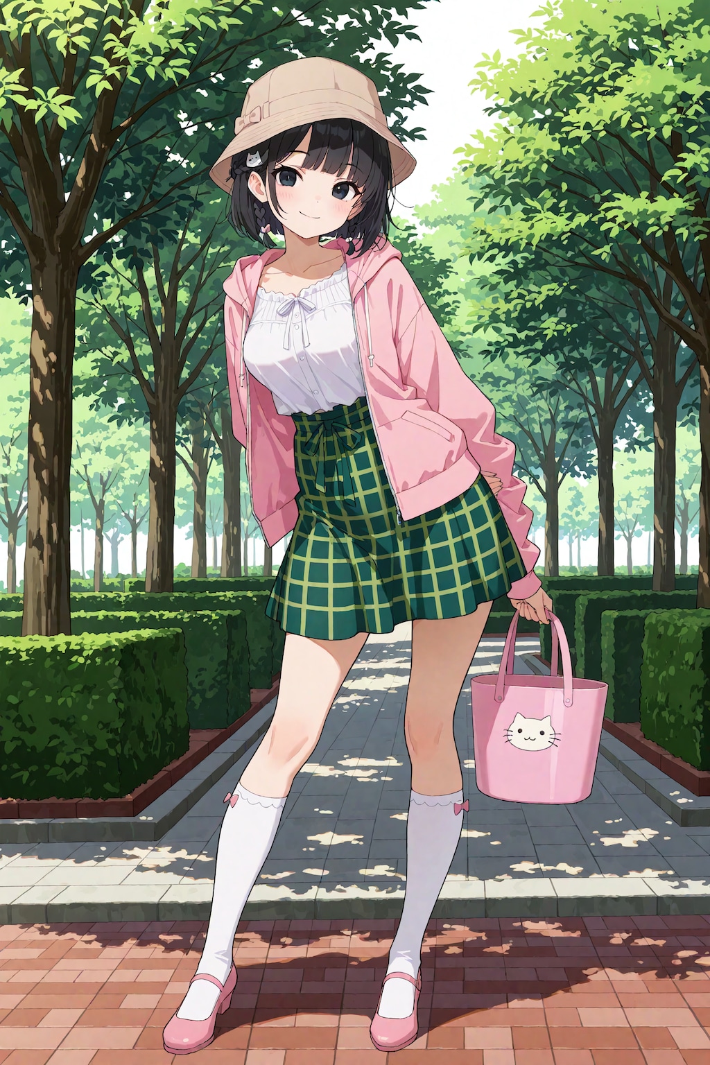 春のガーリーコーデの凜猫ちゃん