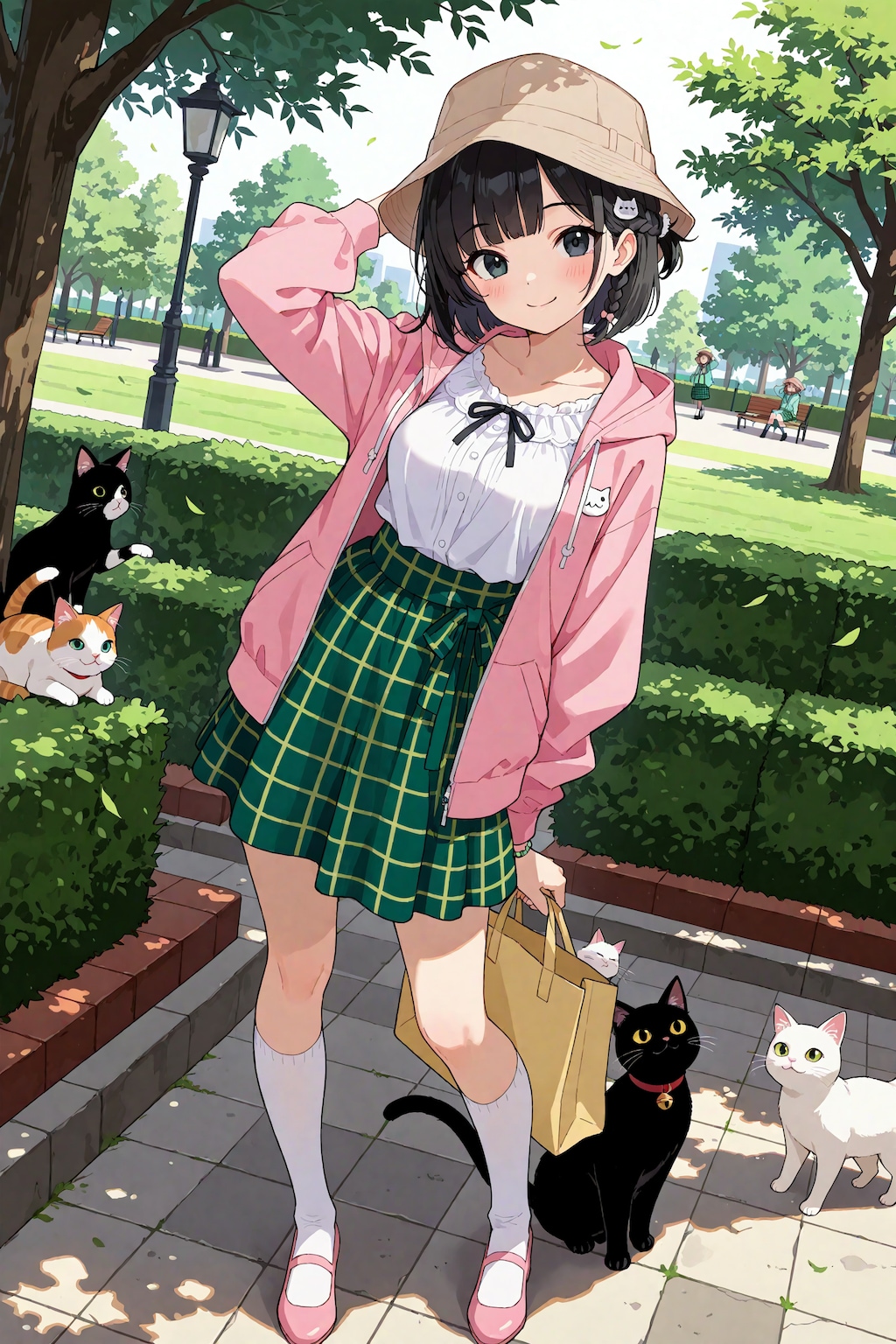 春のガーリーコーデの凜猫ちゃん