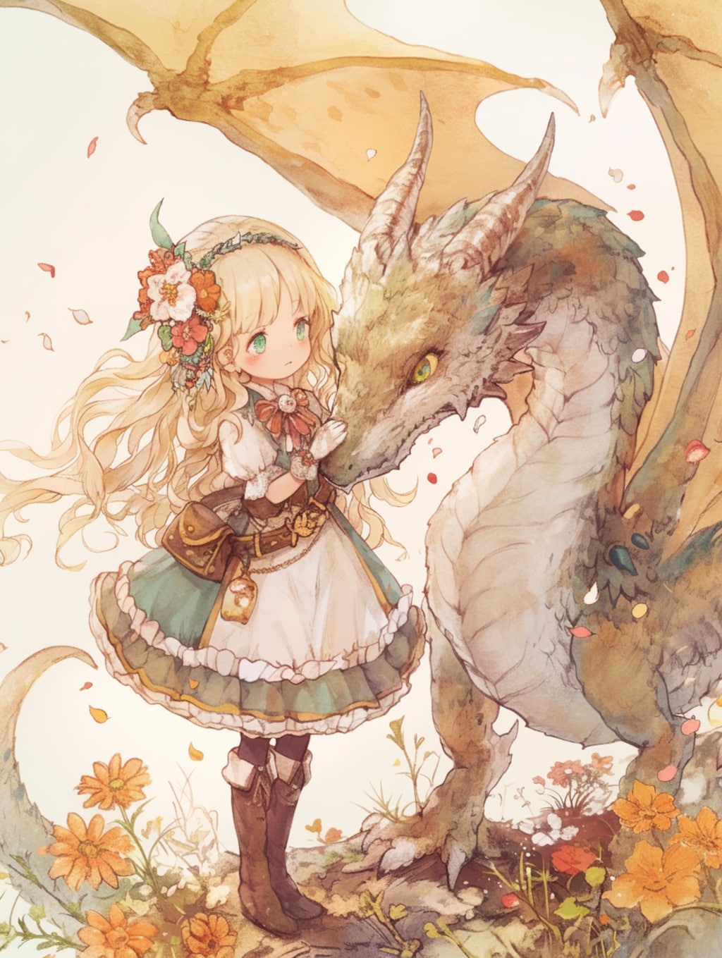 竜と少女。