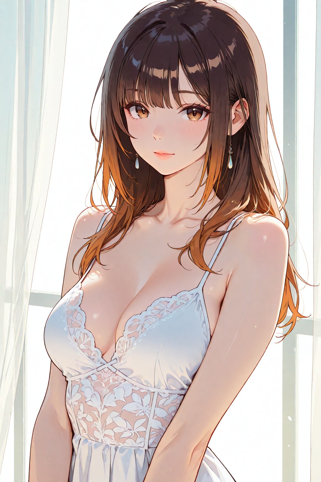 茶髪ロングのお姉さん(flat  colors, vivid color, matte finish)⑩