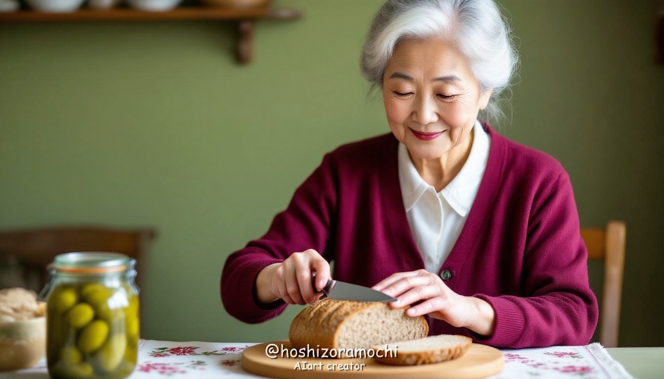 おばあちゃんの知恵、黒パンの伝統 - Grandmother's wisdom, the tradition of black bread | の人気AIイラスト・グラビア