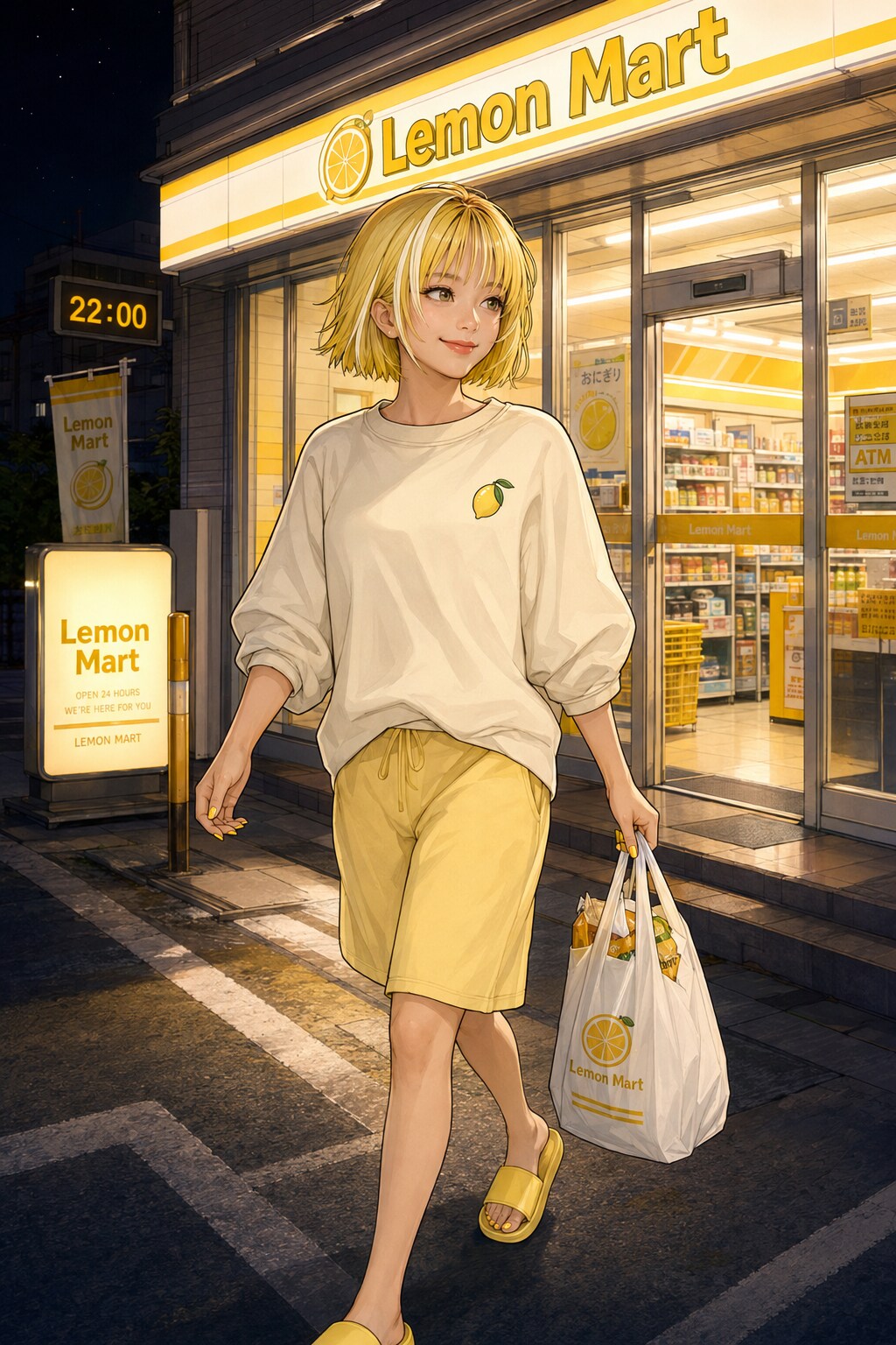 コンビニ帰りのレモンちゃん🍋 | の人気AIイラスト・グラビア