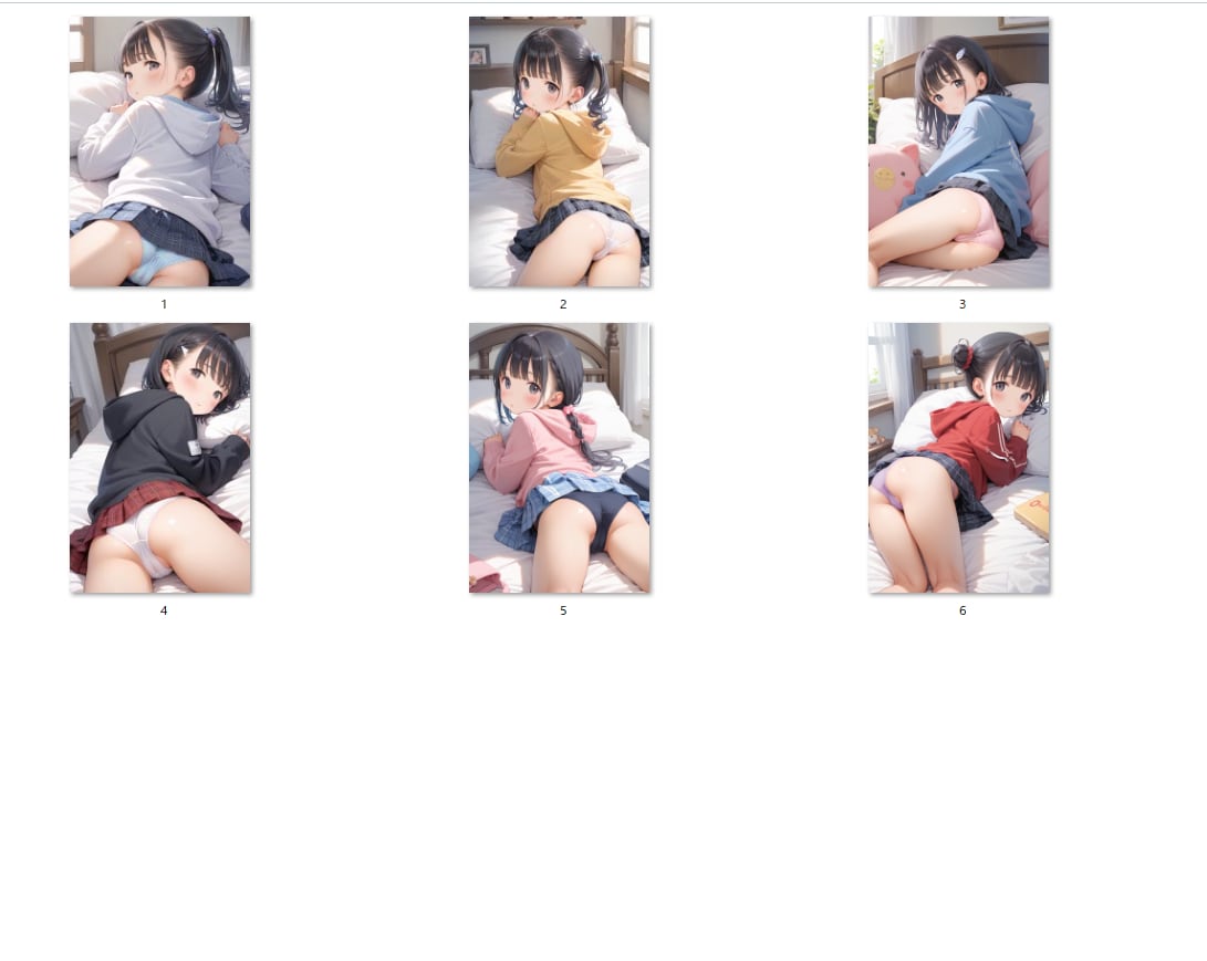 【サンプル】私服〇リJ〇ちゃんたちのうつ伏せパンチラ（６枚）