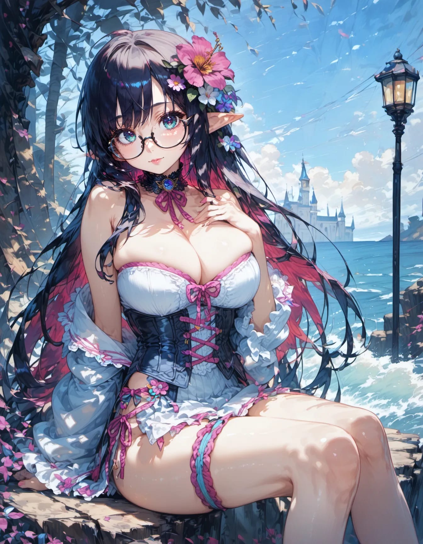 The Elven Scholar by the Sea | の人気AIイラスト・グラビア