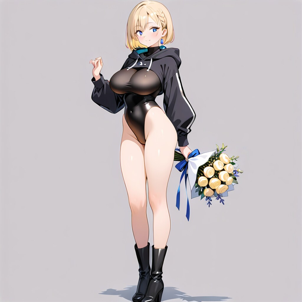 新体操パーカーハイネックレオタード美少女の花束