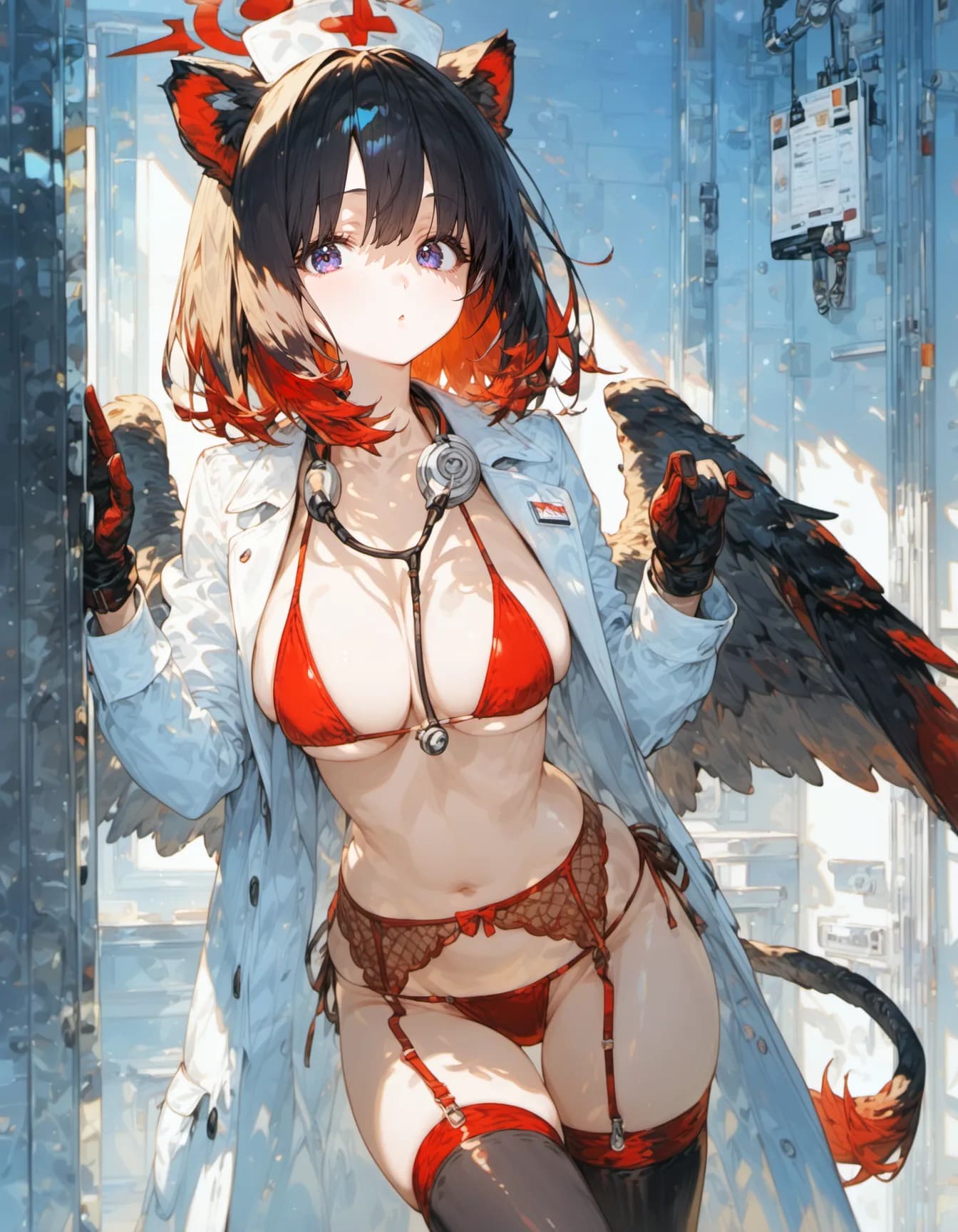 Emergency Angel in Scarlet Lace