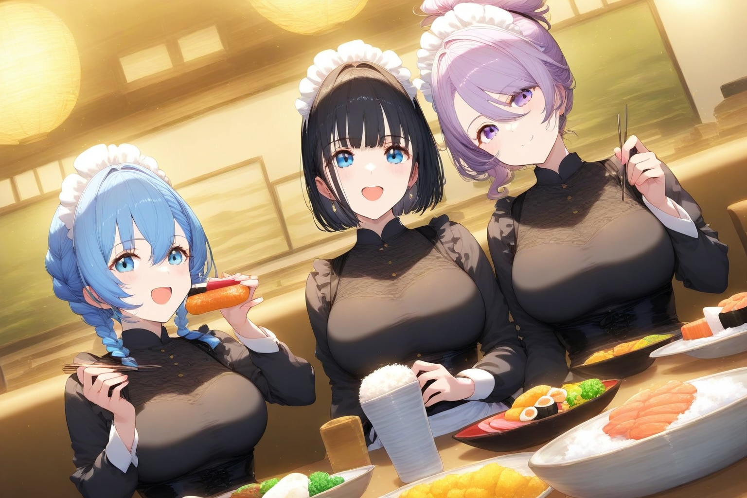 巻き寿司を食べる | の人気AIイラスト・グラビア