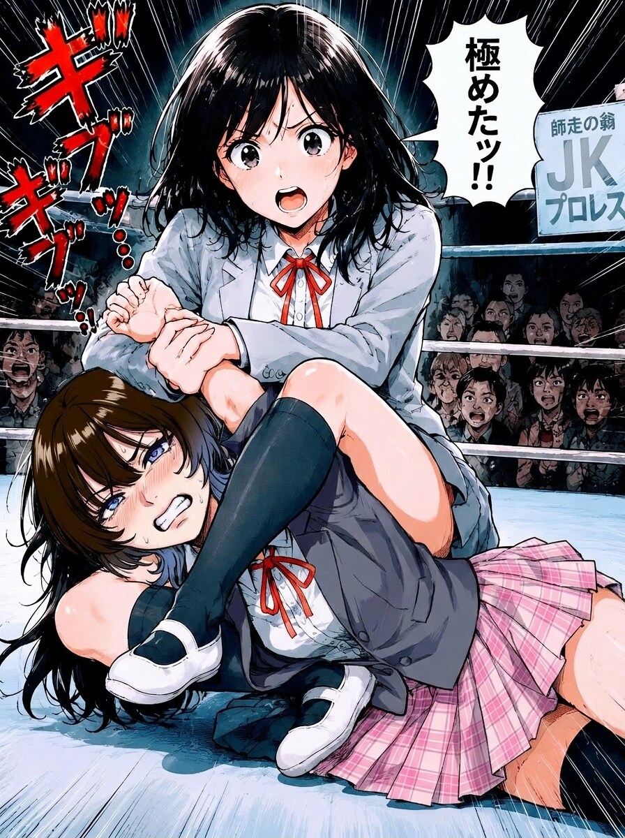 JKプロレスカラー漫画風