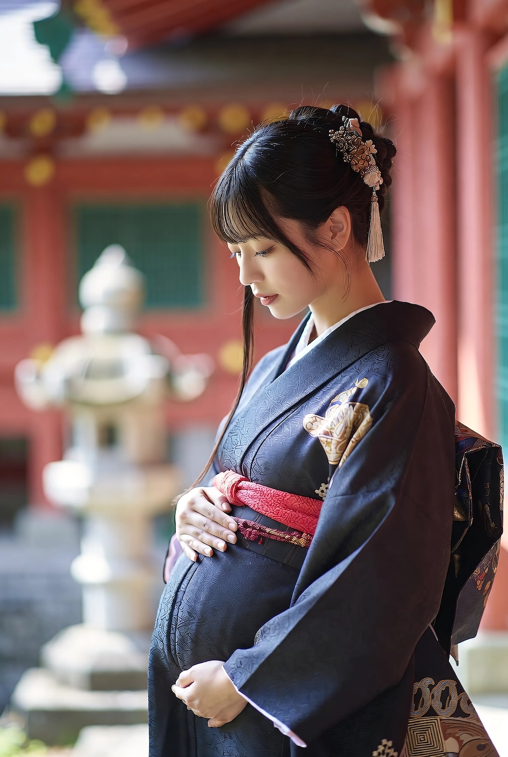 Maternal Serenity in Silk