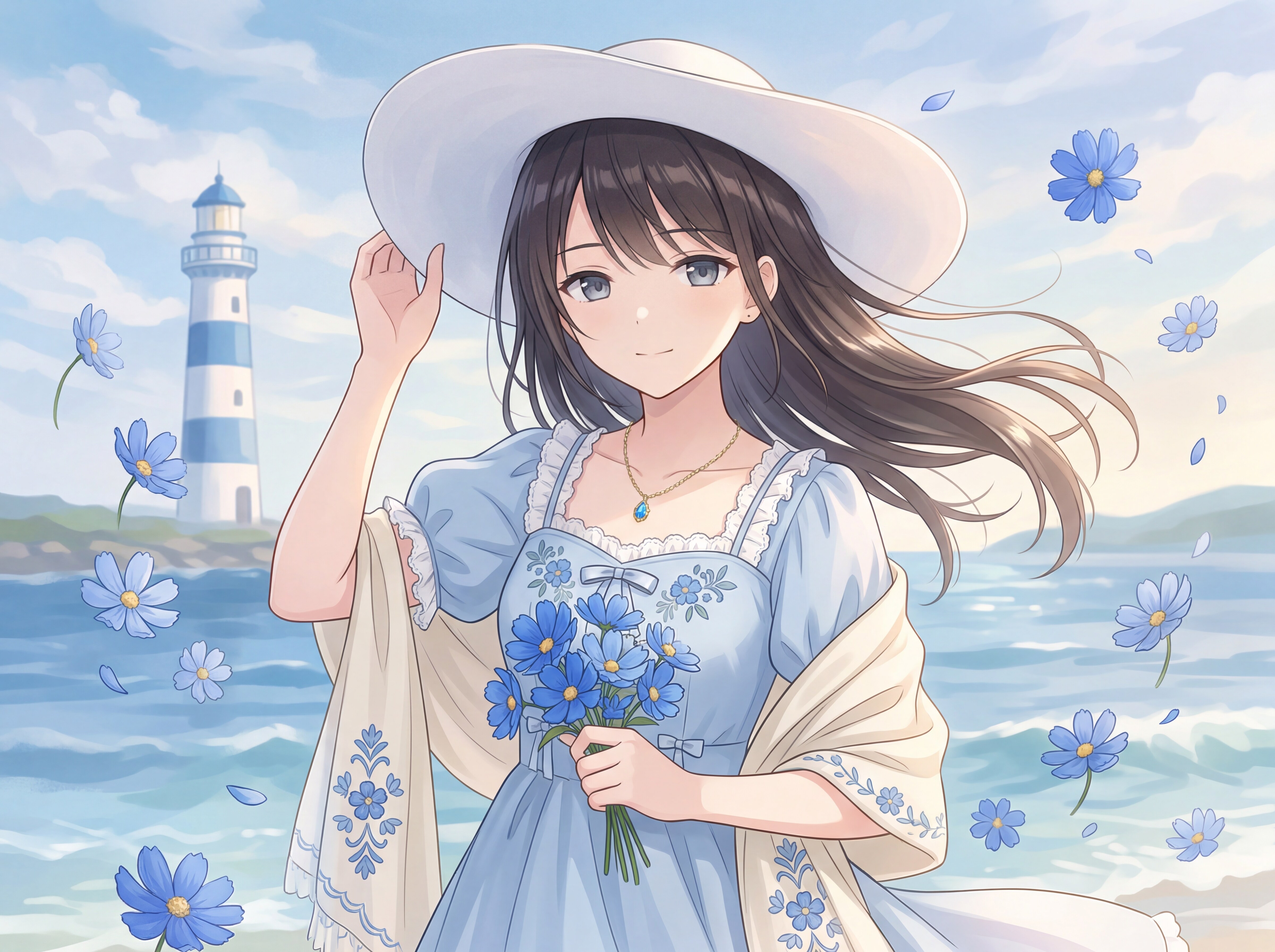 蒼海の微風と夏日抒情 | の人気AIイラスト・グラビア