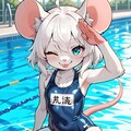 スク水の白髪ちゃん 2枚目