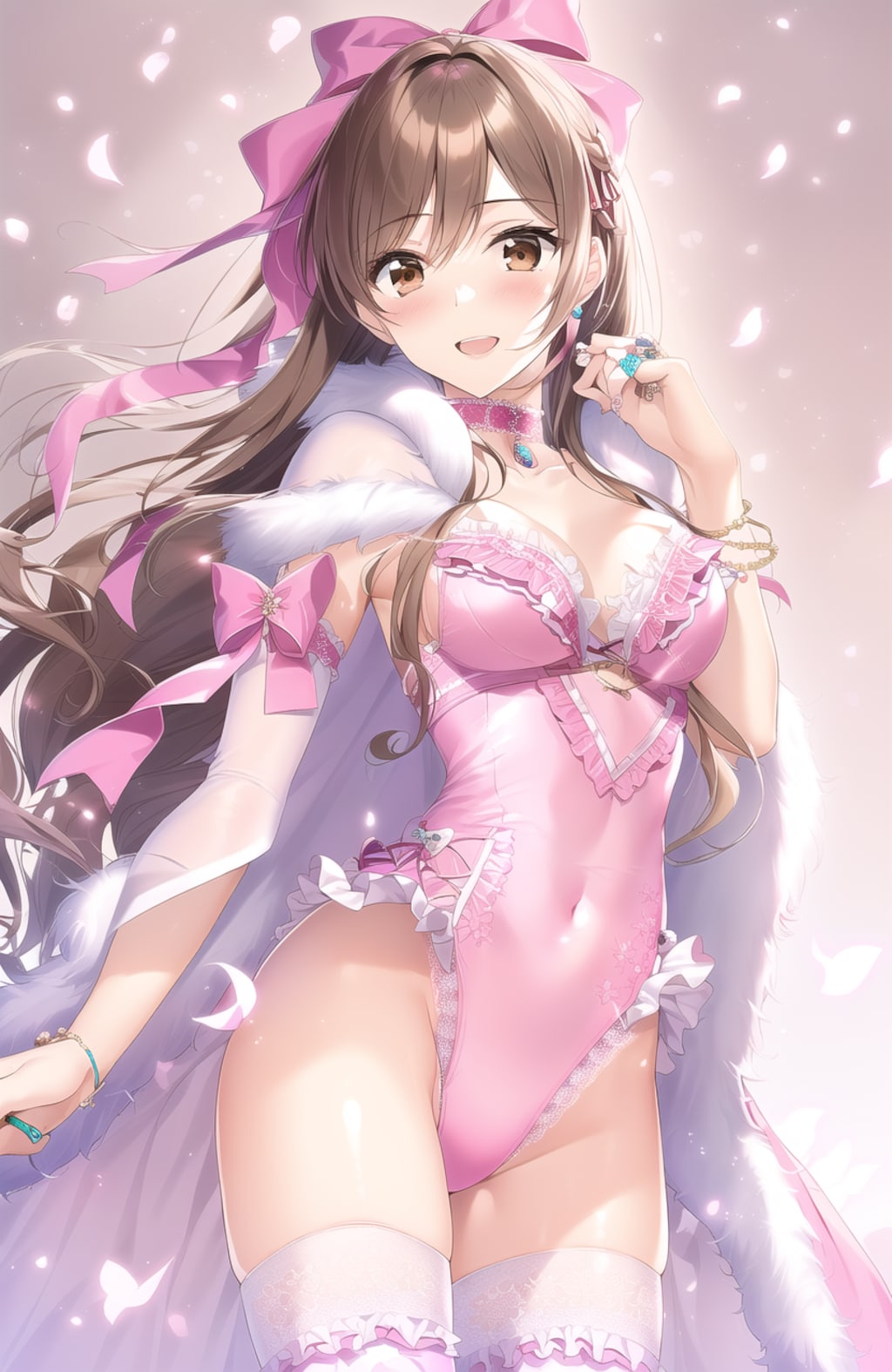 派手な演出で入場する巨乳アイドルレスラーちゃん