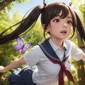 森の蝶々と制服美少女 Part3 2枚目