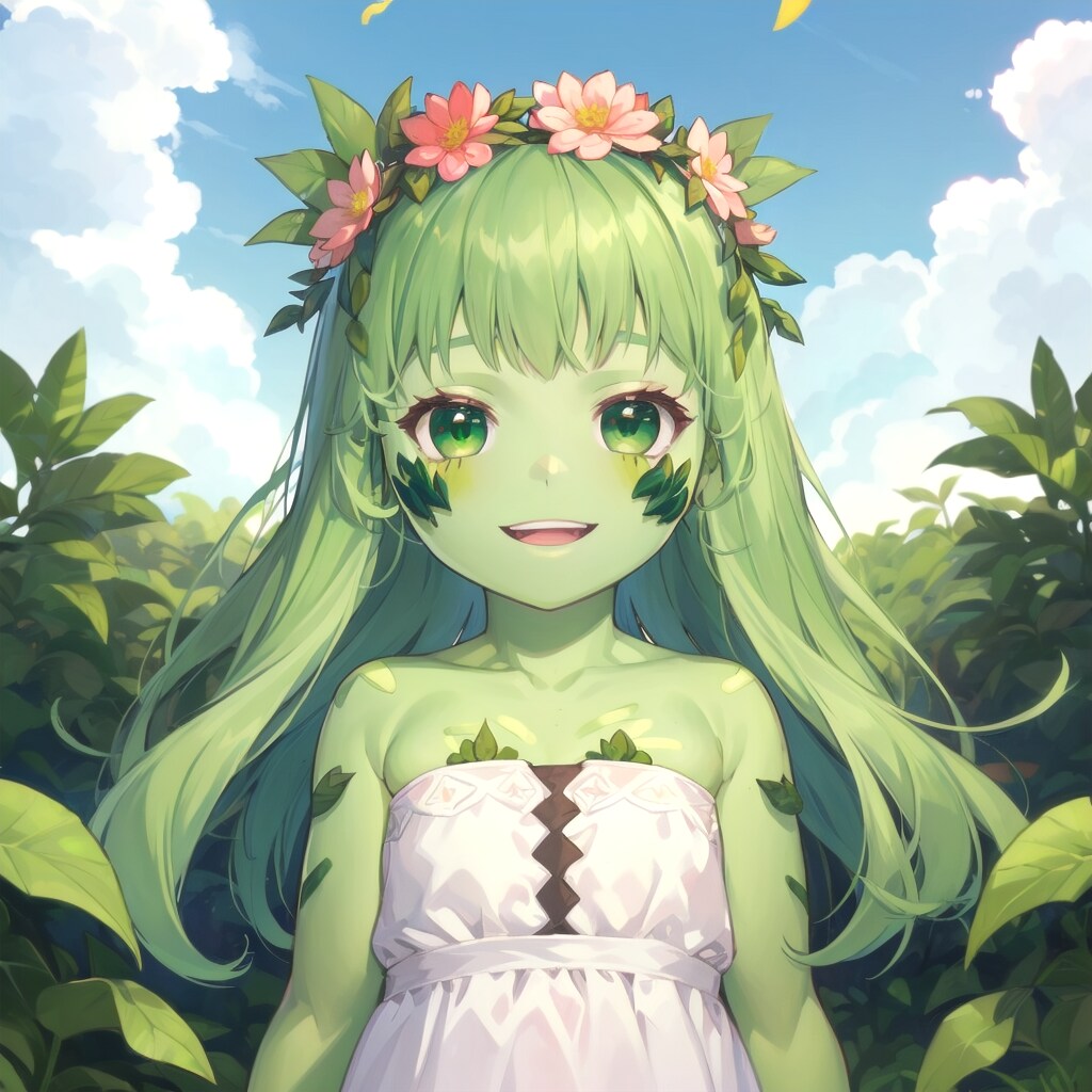 花が咲いてうれしそうなアルラウネちゃんｗ