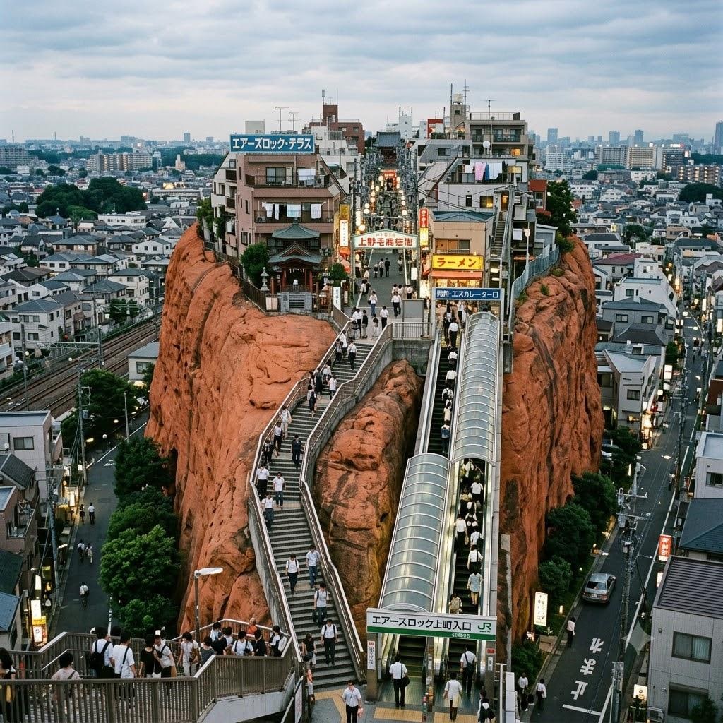 エアーズロックの上の町