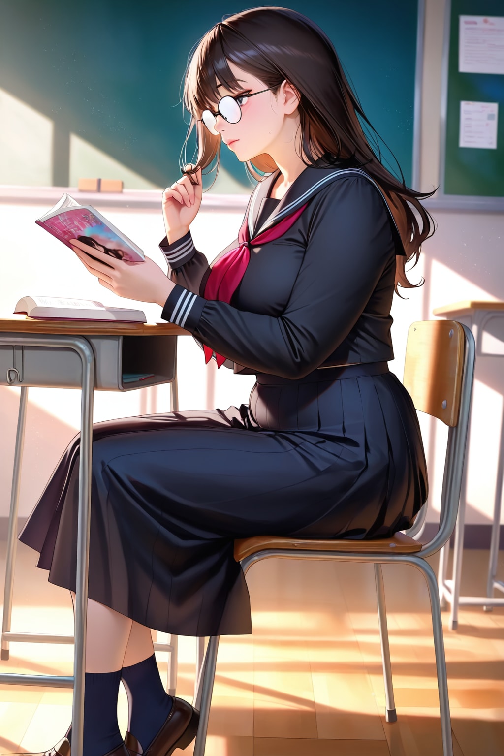 推理小説を読む地味子さん