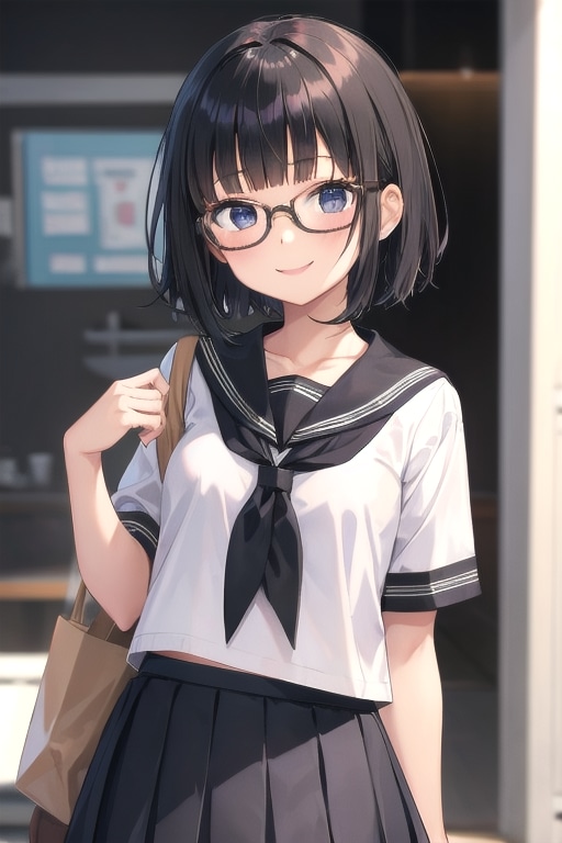 v4b　公立ダサ制服女子 | の人気AIイラスト・グラビア