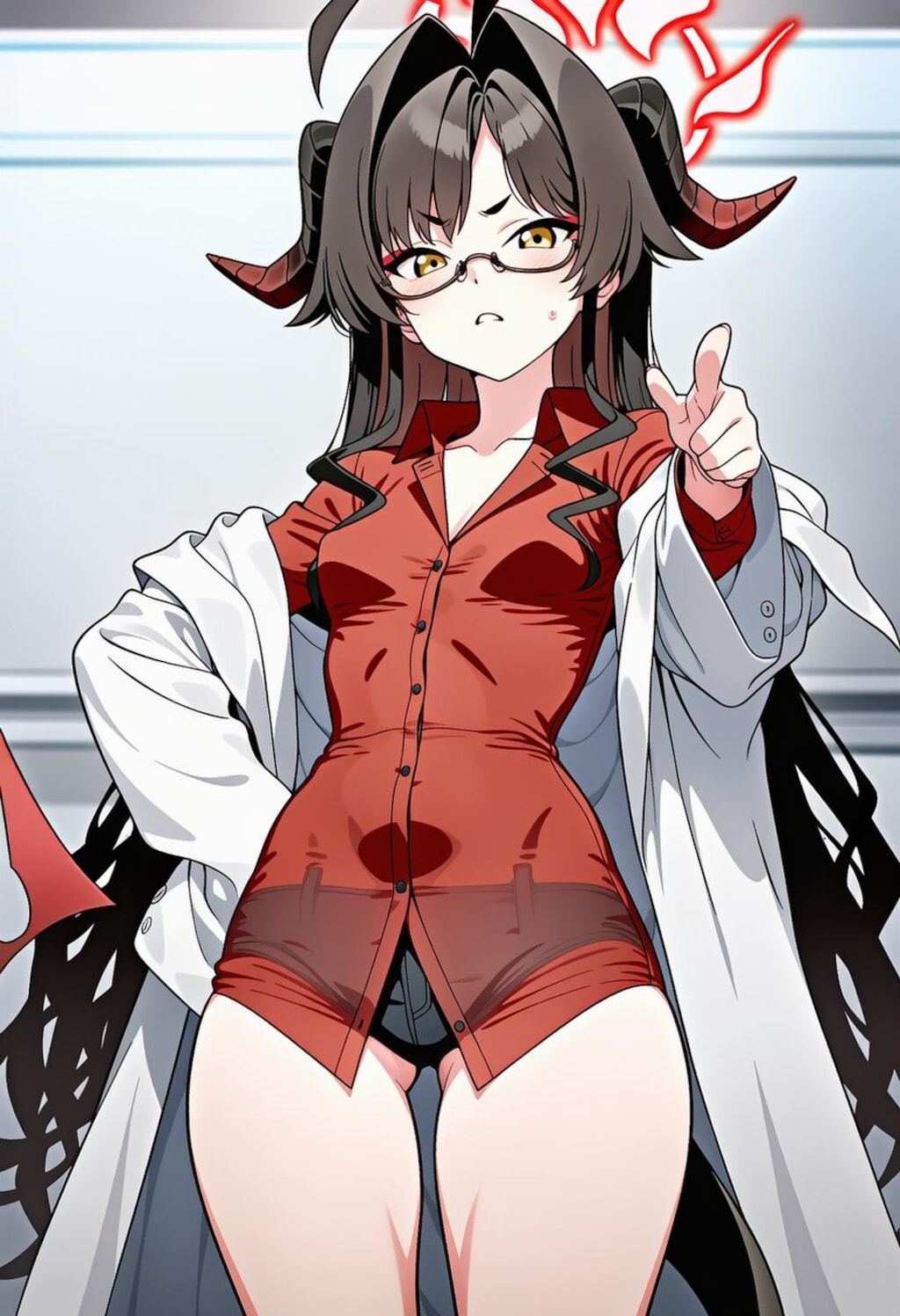 働く白衣コスプレ人妻