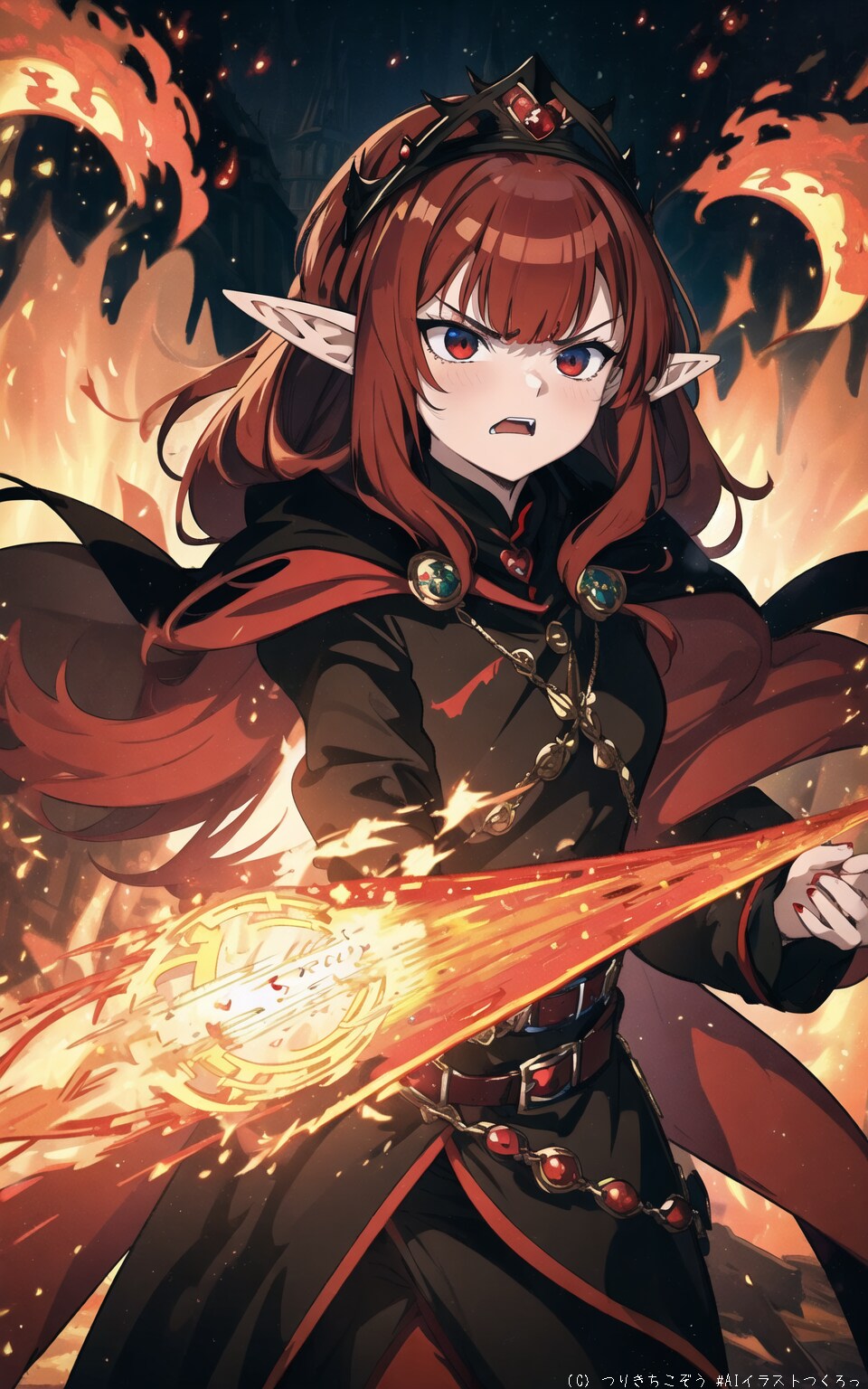 怒りの火属性魔法使いエルフ　(２)