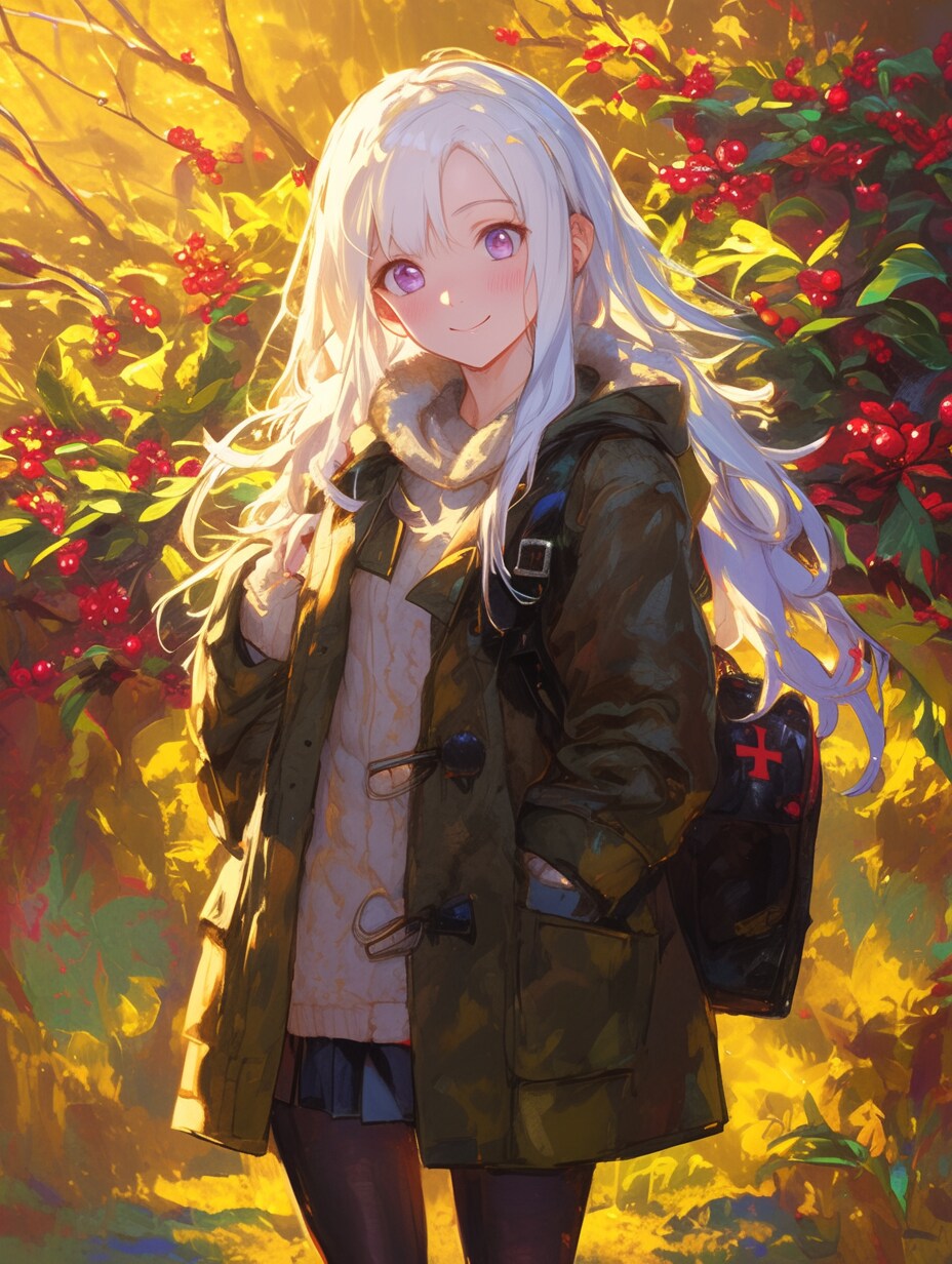 セイヨウヒイラギと女の子　Holly and a girl.