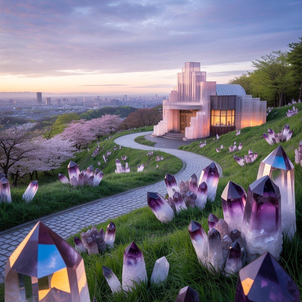 クリスタルが輝く高台